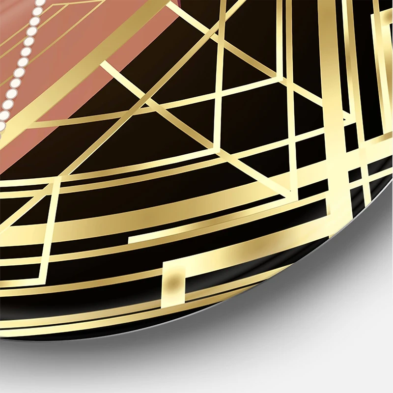 Designart - Retro Women In Golden Art Deco Geometrics III