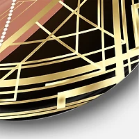 Designart - Retro Women In Golden Art Deco Geometrics III