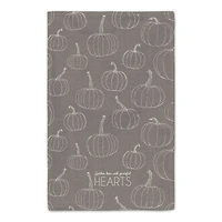 Grateful Hearts Gray Pumpkin Tea Towel Set
