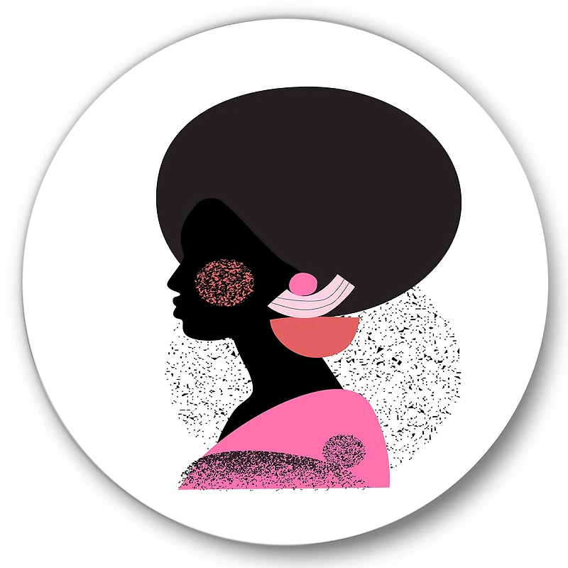 Designart - Ethnic Geometric Silhouette of Afro American I