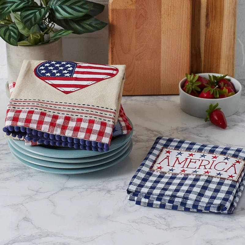 DII® Americana Embellished Dishtowel Set