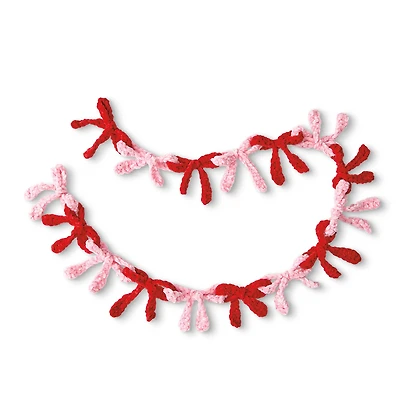 Intermediate Pink & Red Bow Garland Amigurumi Crochet Ornament Kit by Loops & Threads®