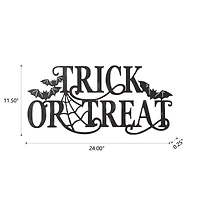 Glitzhome® 24" Metal Halloween TRICK OR TREAT Wall Sign