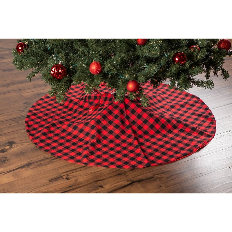 DII® Red & Black Buffalo Check Holiday Tree Skirt 