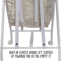 Honey Can Do White/Natural Single Bounce Back Hamper with Wheels and Lid