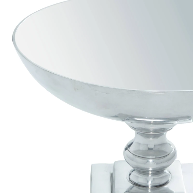 15" Silver Aluminum Traditional Decorative Bowl