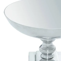 15" Silver Aluminum Traditional Decorative Bowl