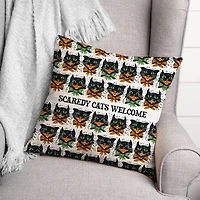 Scaredy Cats Pattern Spun Poly Throw Pillow