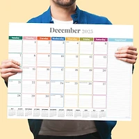 July 2025 - June 2026 Large Rainbow Blocks Desk Pad Monthly Blotter Calendar