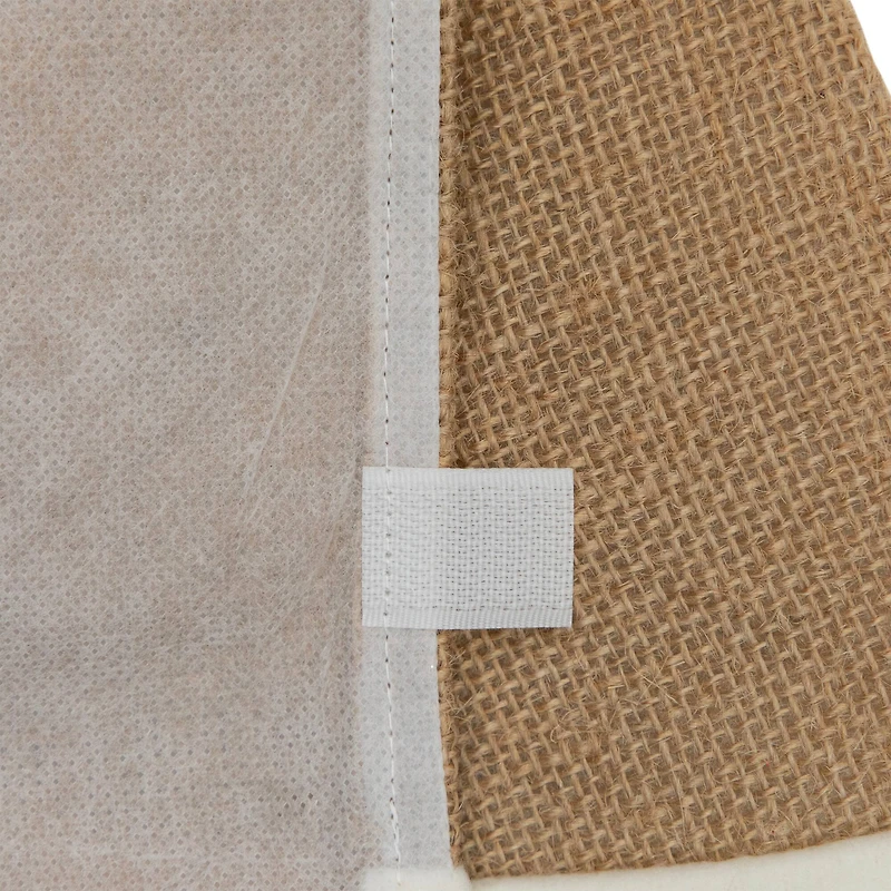 20" Burlap & White Fleece Trim Mini Tree Skirt