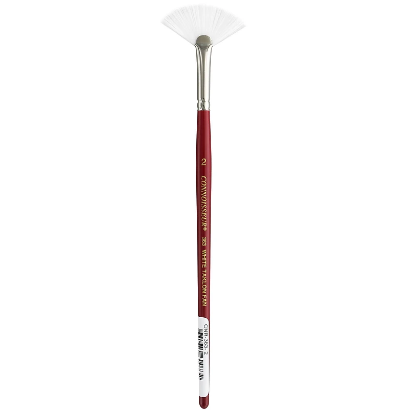 Connoisseur® All Media Short Handle White Taklon Fan Brush