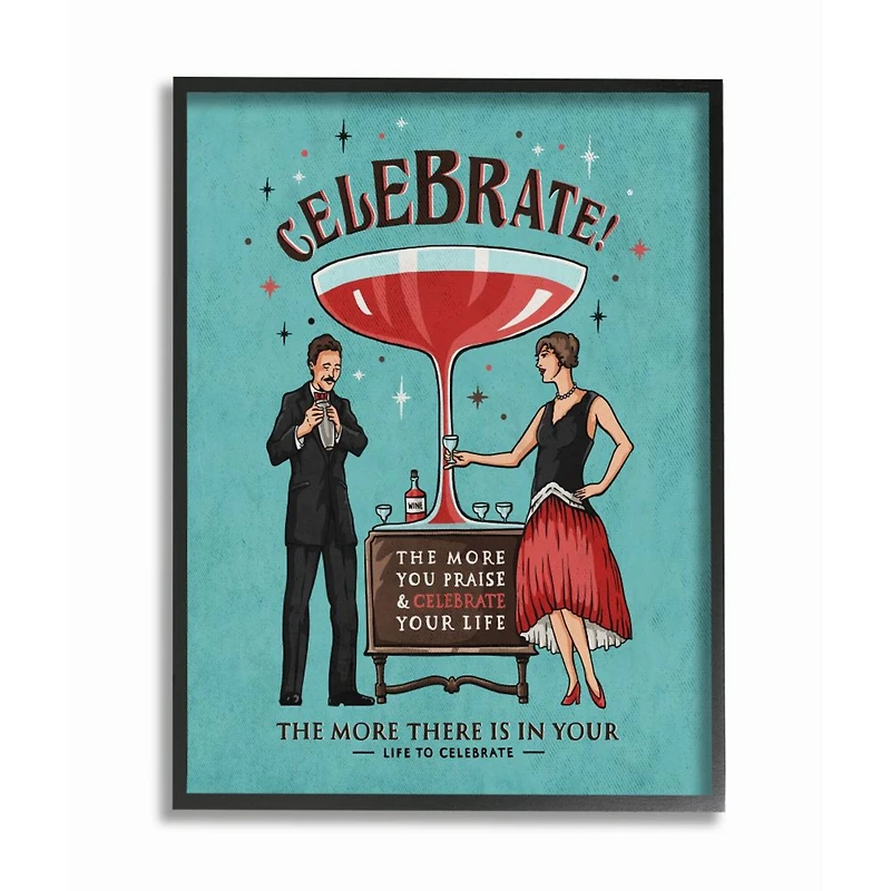 Stupell Industries Celebrate Wall Art in Black Frame