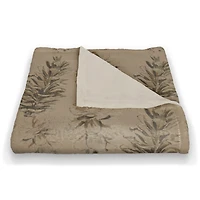 Pinecones on Brown Coral Fleece Blanket