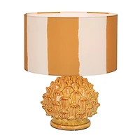 Hello Honey® 14.75" Mustard & Cream Artichoke Finial Stoneware Table Lamp, 2ct.