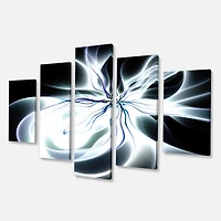 Designart - White Symmetrical Fractal Flower - Contemporary Art on Canvas