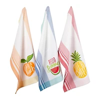 DII® Hello Summer Print Dishtowel, 3ct.