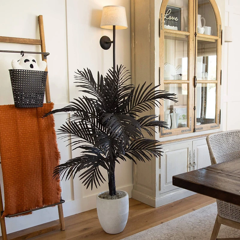 4ft. Artificial Halloween Black Golden Cane Tree