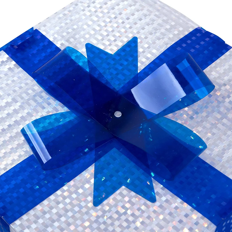 White & Blue Lighted Hanukkah Gift Box Decoration Set