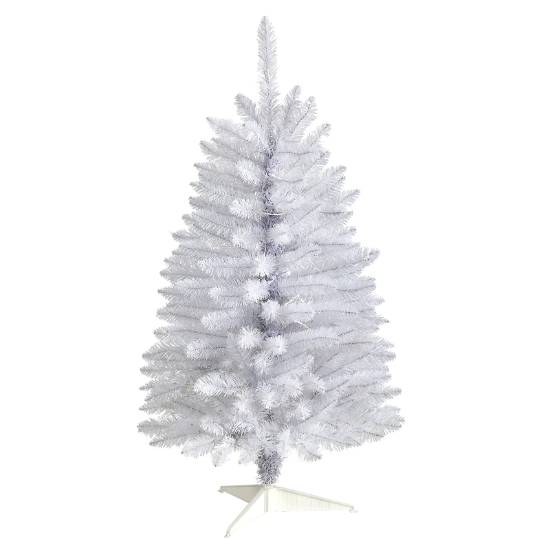 3ft. Pre-Lit White Artificial Christmas Tree, Warm White LED Lights