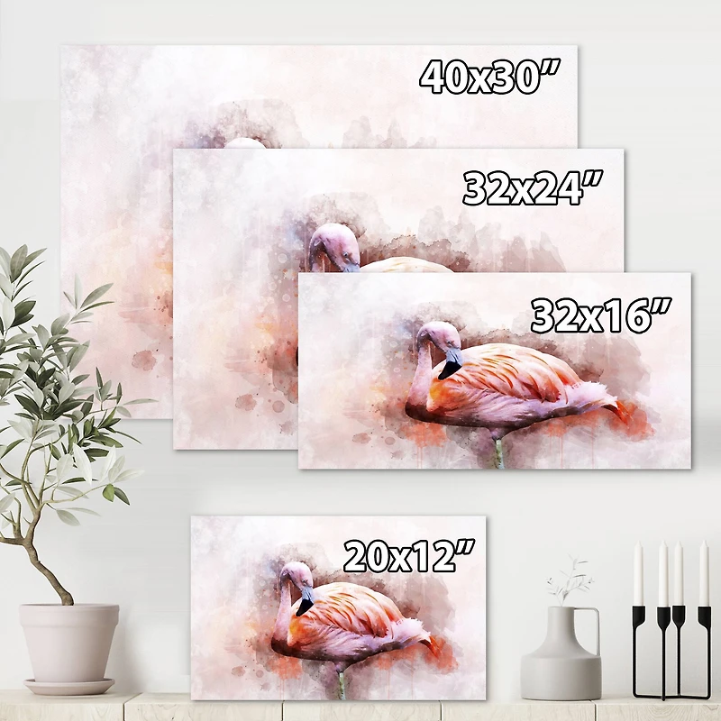 Designart - Portrait of Pink Flamingo III