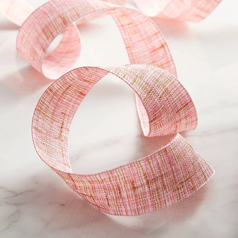 1.5" x 3yd. Faux Cotton Wired Ribbon by Celebrate It