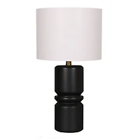 22" Black Ceramic Table Lamp with White Fabric Shade by Ashland®