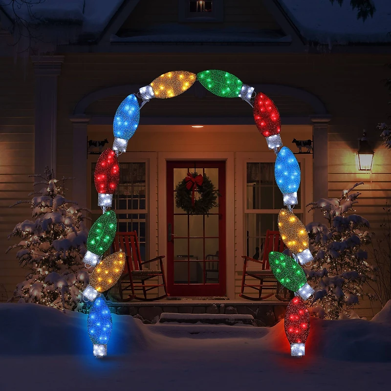 Mr. Christmas 8 ft. Illuminated Tinsel C9 Bulb Arch​