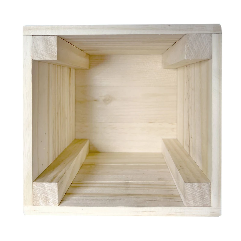 6" Unfinished Wooden Cube Riser Box