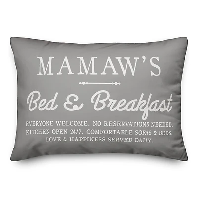 Mamaw's Bed & Breakfast Throw Pillow