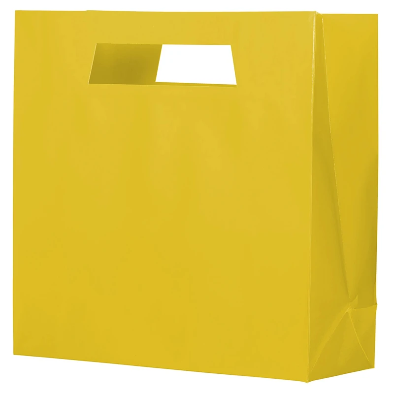 JAM Paper Large Yellow Heavy Duty Bags with Trapezoid Handle, 3ct.