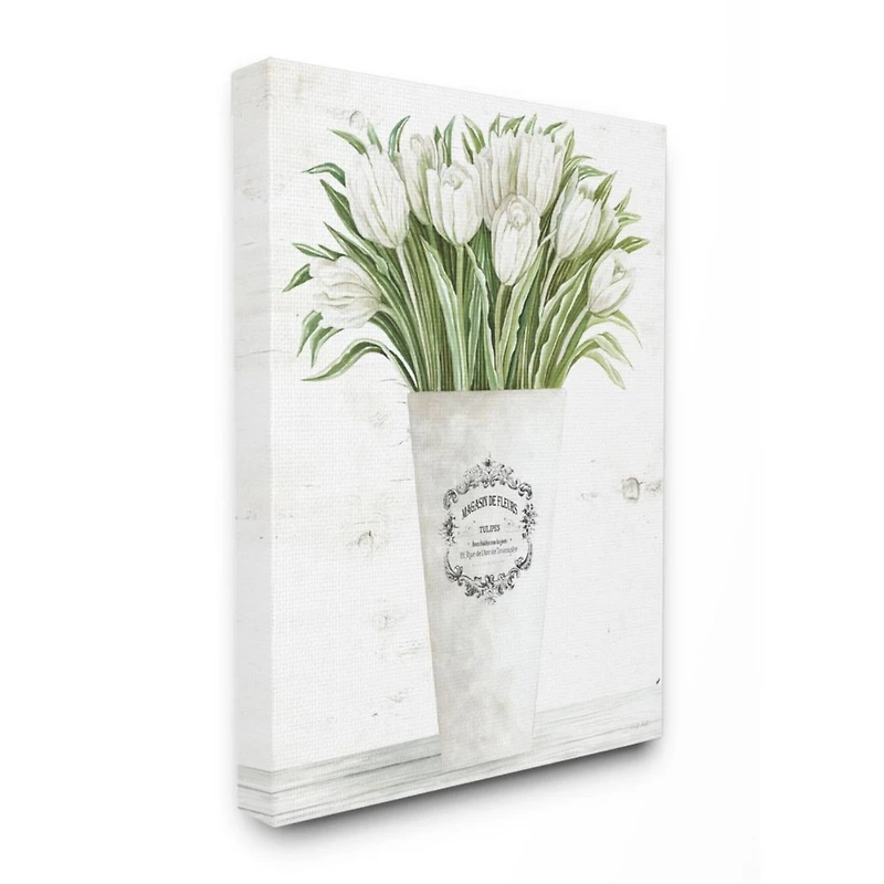 Stupell Industries White Tulip Bouquet in Parisian Vase Wall Accent