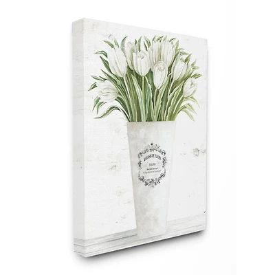 Stupell Industries White Tulip Bouquet in Parisian Vase Wall Accent