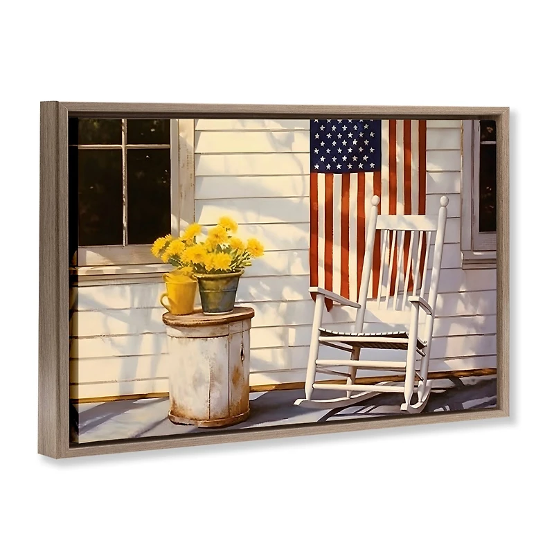 Stupell Industries Americana Deco Scene Floater Framed Art