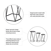 Glitzhome® Modern Hexagon Black Metal Planter Set