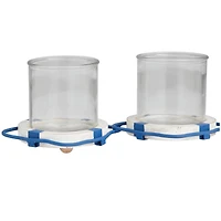 Metal Distressed 3-Linked Buoy Candle Holder with White Wood Accents