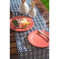 Blue Ikat Outdoor Table Runner 14" x 108"