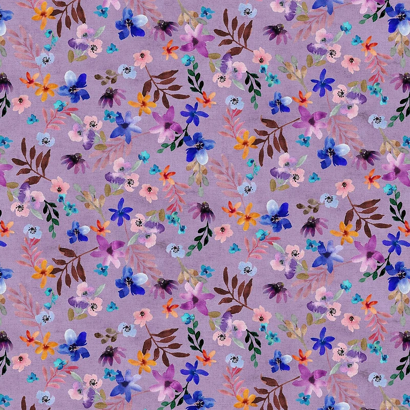 Fabric Editions Purple Bellino Foliage Cotton Fabric