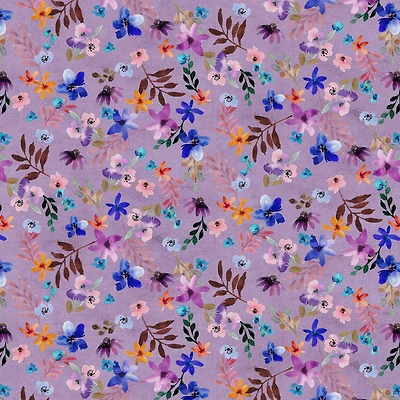 Fabric Editions Purple Bellino Foliage Cotton Fabric