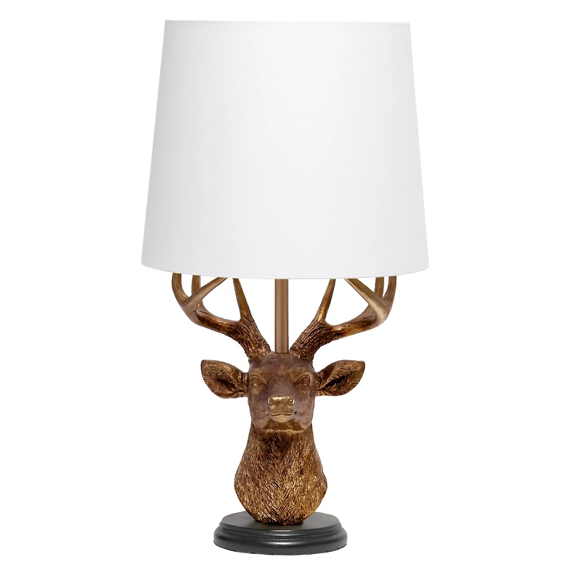 Simple Designs™ 17" Copper Deer Antler Table Lamp with White Shade