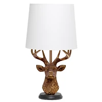 Simple Designs™ 17" Copper Deer Antler Table Lamp with White Shade