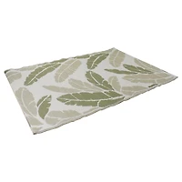Green & White Palm Leaf Rectangular Outdoor Area Rug, 4ft. x 6ft.