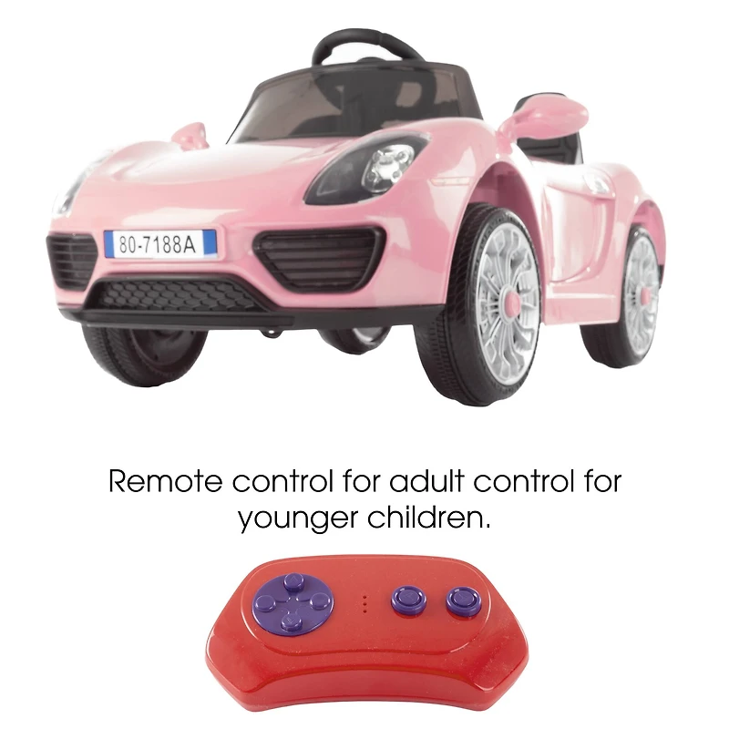 Toy Time Pink Battery Powered Ride-On Sports Car