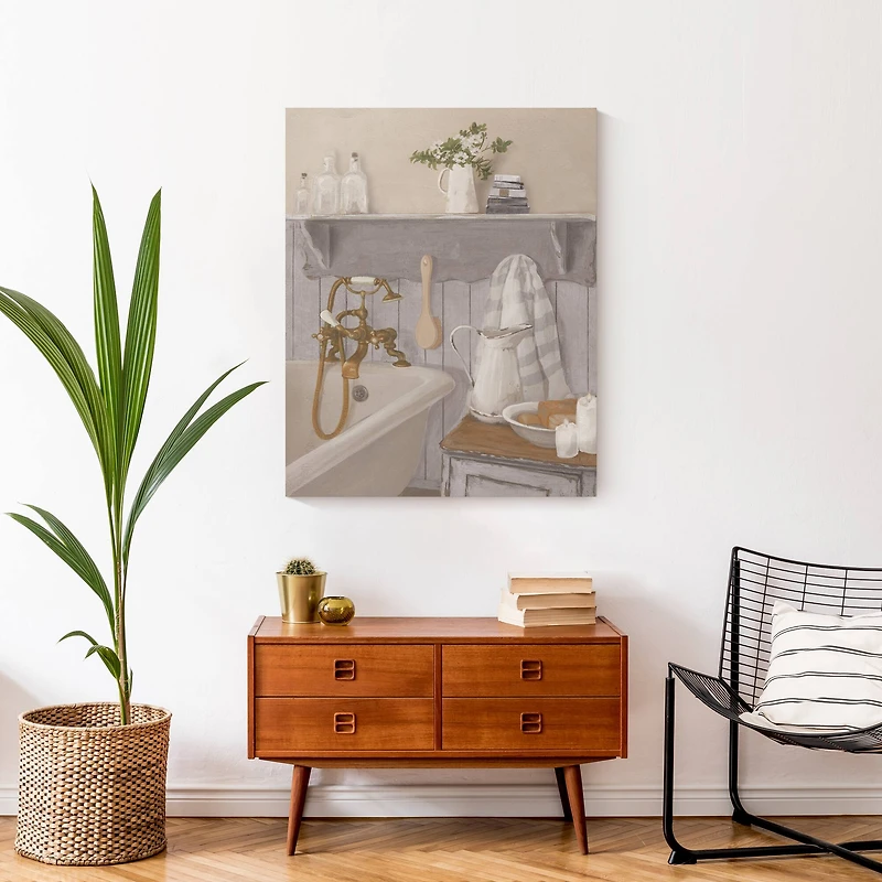 Country Bathroom 24" x 30" Canvas Wall Art