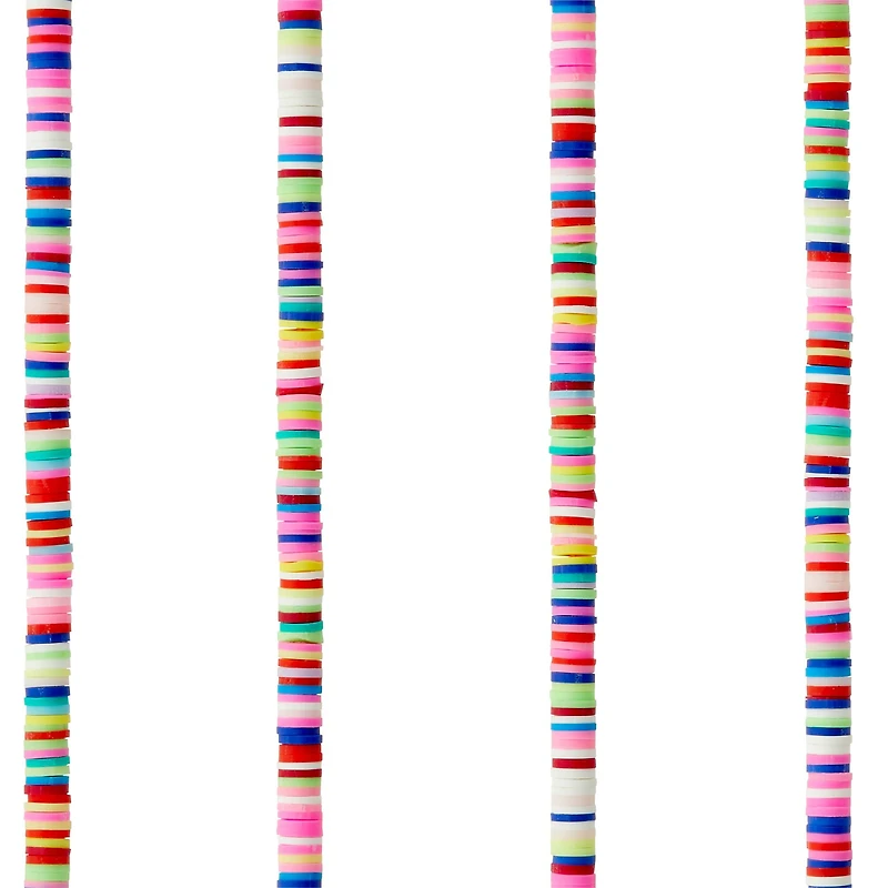 12 Pack: Bright Heishi Polymer Clay Beads, 6mm by Bead Landing™