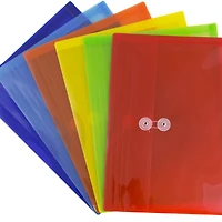 JAM Paper 9.75" x 13" Assorted Opaque Plastic Button String Booklet Envelopes, 12ct.