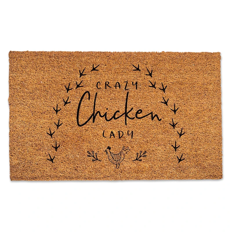 Crazy Chicken Lady 30" x 18" Door Mat