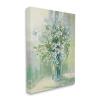 Stupell Industries Sunlit Bouquet of Daisies Blue Green Pastels Canvas Wall Art