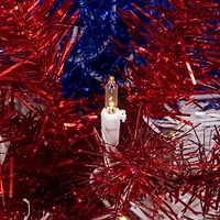 6ft. Pre-Lit Americana Tinsel Artificial Christmas Tree, Clear Lights