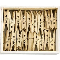 JAM Paper 1.125" Gold Wood Clip Clothespins, 50ct.