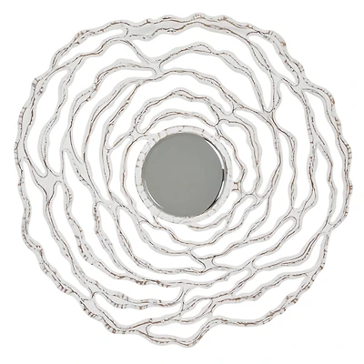 The Novogratz 45" White Coastal Wood Wall Mirror